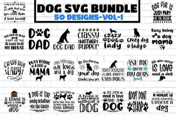 50 Dog SVG Cut Bundle-Vol-1
